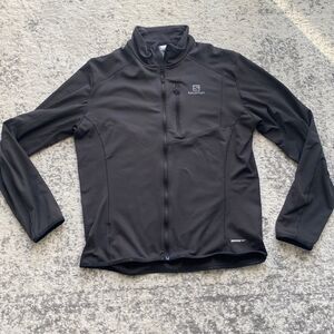 Salomon full zip black AdvanceSkin Warm workout sweatshirt jacket size M EUC